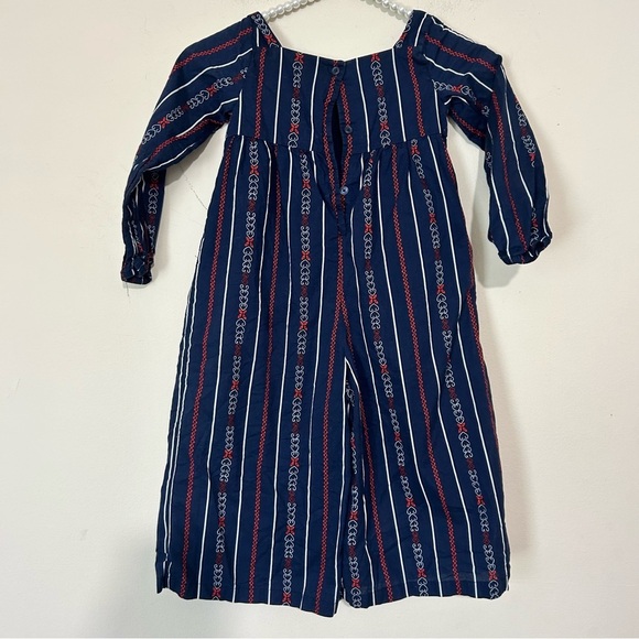 Janie and Jack Embroidered Navy Blue & Red Jumpsuit SIZE 4 - Picture 5 of 6